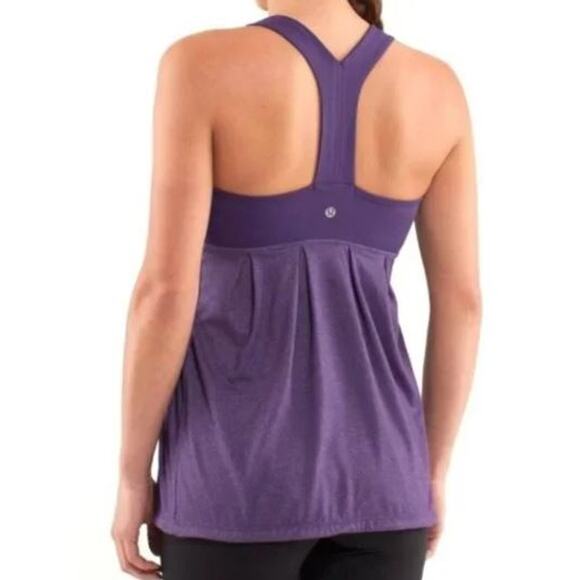 Lululemon Tank Top Womens Size 8 Gray Racerback Shelf Bra Tank Top Athletic Top - Picture 2 of 6